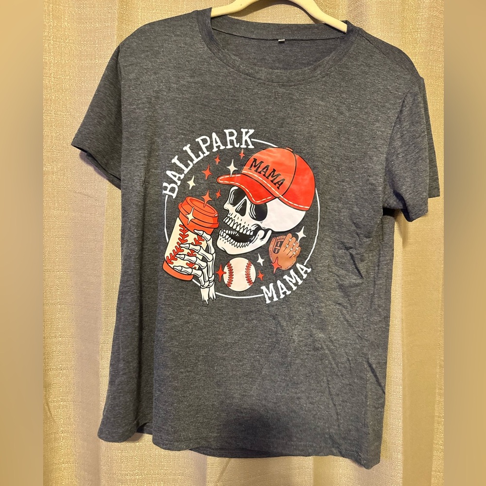 Gray Ballpark Mama Women's Tee